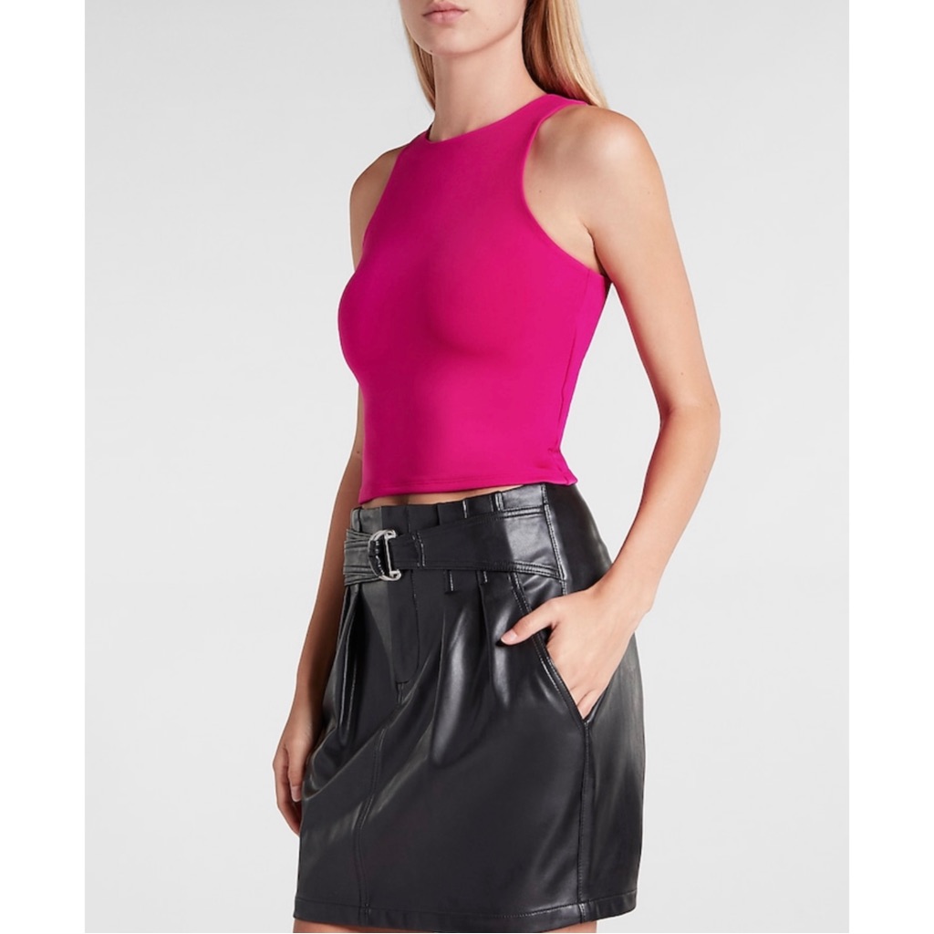 Express Body Contour High Compression High Neck Cropped Tank